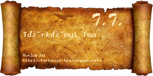 Tárkányi Tea névjegykártya